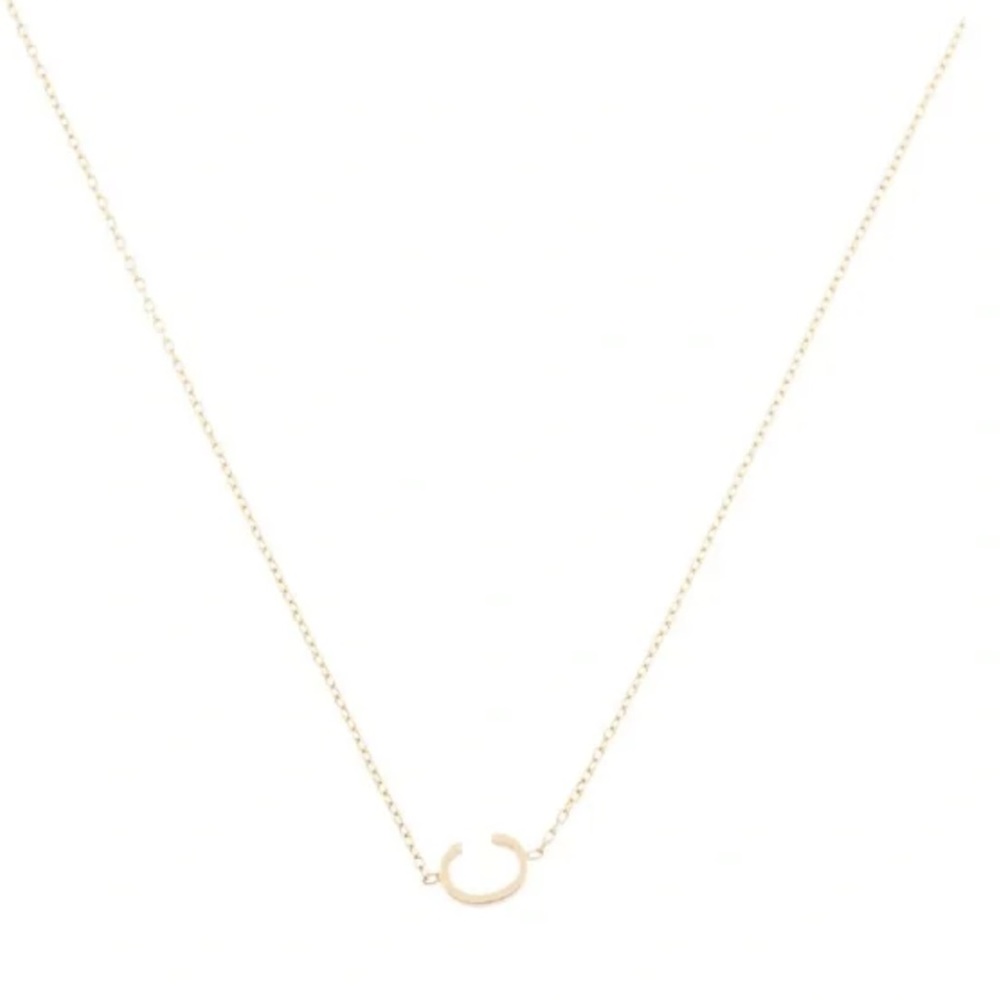 MAYA BRENNER DESIGNS
14K Asymmetrical Letter 'C' Station Necklace